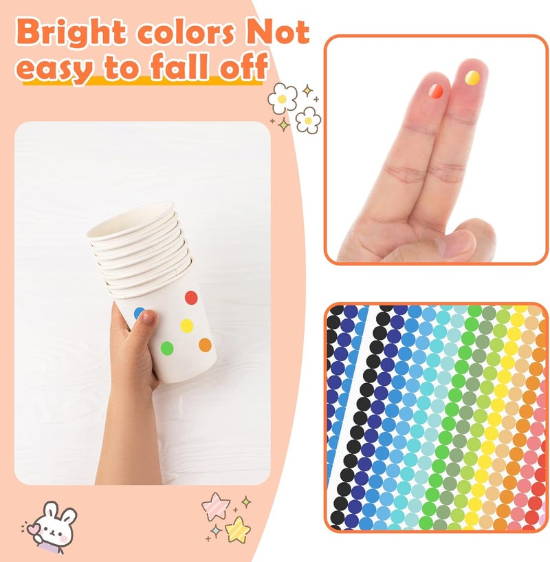 Nestcode 6720 PCS Small Dot Stickers Round Color Coding Labels Circle Dot Stickers Label Sticker in 20 Colors for Office,Classroom - Image 4